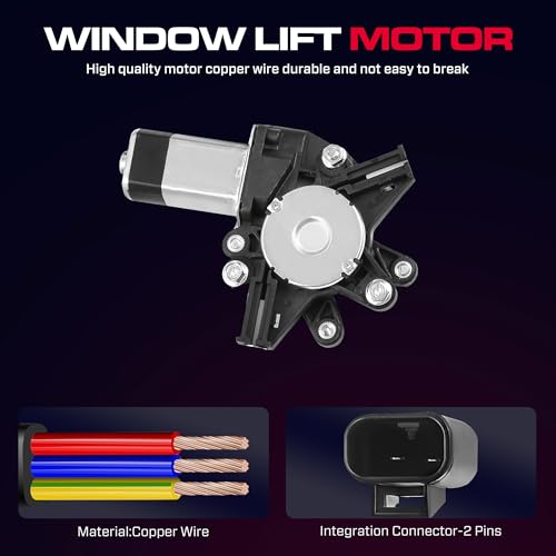 Rear Driver Side Power Window Regulator with Motor (2 Pins) Fit for 2006-2013 Chevy Impala, 2014-2016 Chevrolet Impala Limited Sedan, 748-510 - size: Rear Driver (LH)