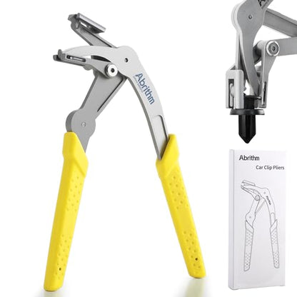 Car Clip Pliers, Panel Clip Removal Tool for Plastic Fasteners, Yellow - color: Yellow