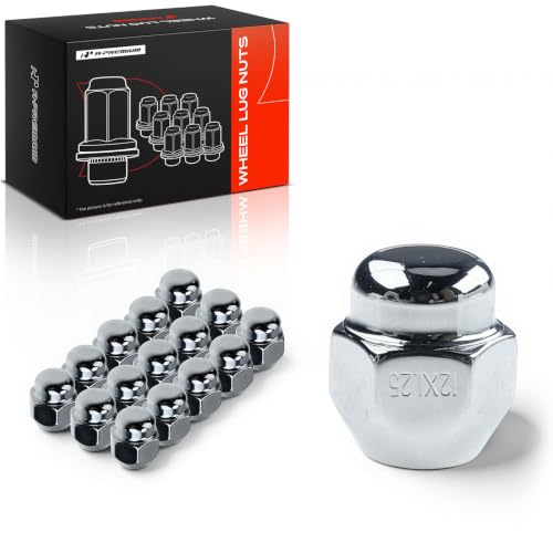 A-Premium Front & Rear M12-1.25 Wheel Lug Nuts, Set of 16 - size: 16 PCS