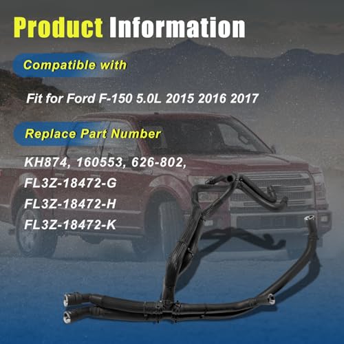 Engine Heater Hose Inlet & Outlet Assembly FL3Z-18472-K 626-802 Compatible With Ford F-150 5.0L 2015-2017