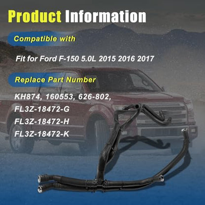 Engine Heater Hose Inlet & Outlet Assembly FL3Z-18472-K 626-802 Compatible With Ford F-150 5.0L 2015-2017