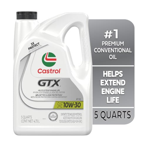 Castrol GTX 10W-30 Conventional Motor Oil, 5 Quarts - size: 5 Quarts