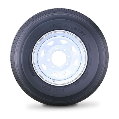 Free Country Trailer Tire Wheel ST235/85R16 12-Ply F 128N 8X6.5 White Spoke - size: ST235/85R16 /12PR /8x6.5