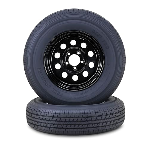 Free Country Trailer Tire Wheel ST185/80R13 8-Ply D 99N 5X4.5 Black Mod Pk2 - size: ST185/80R13 /8PR
