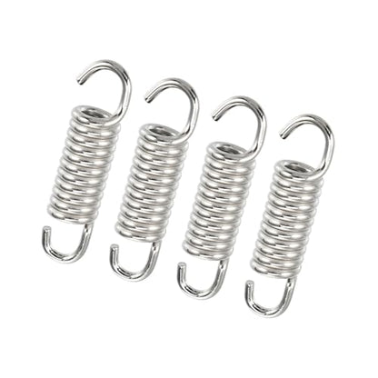 ACROPIX 4 Pcs 43mm 1.69" Motorcycle Muffler Exhaust Pipe Spring Universal Stainless Steel Silver Tone Car Parts