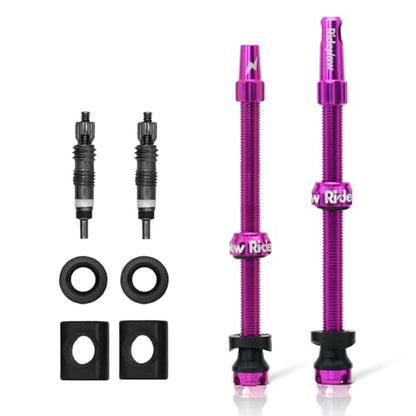 RideNow 85 mm Tubeless Presta Valve Stems, 7075 Aluminum, Purple, Pair - color: Purple, size: 85mm