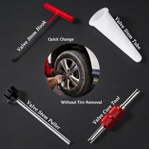 Tire Valve Stem & Core Removal Replacement Installation Tool Kit
