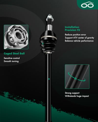 SCITOO Pair Rear CV Axle Shaft Assembly for Maverick Max 1000R 2013-2018