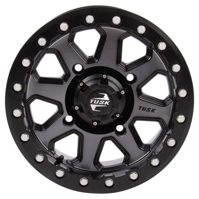 Tusk 4/137 Uinta Beadlock Wheel 15x7 5.0 + 2.0 Gunmetal/Black Compatible with Can-Am Maverick Trail/Sport/X3/Commander/Defender HONDA Talon Pioneer 1000/1000-5/1000-6