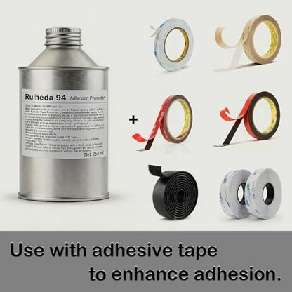 94 Adhesion Promoter Bulk Packaging 250ml, Tape Primer 94 Increase Adhesion for Acrylic Double Sided Mounting Tape - size: 8.45 Fl Oz (Pack of 1)
