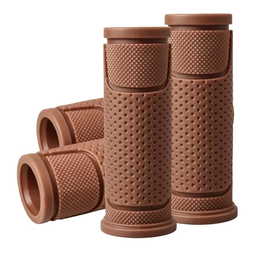 9-Color Kids Bike Handlebar Grips - Non-Slip TPR Bicycle Grips for Mini Bikes & Micro Scooters (22.2mm, 90mm) - color: Brown