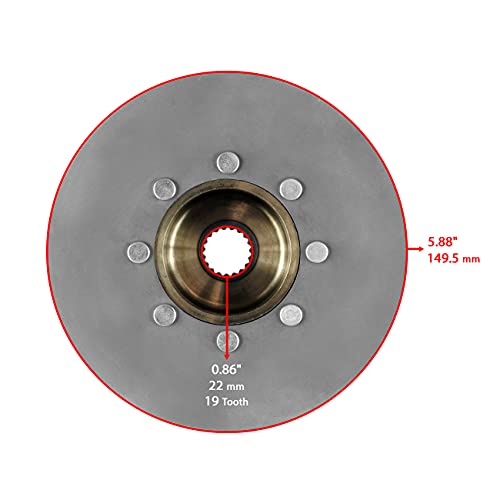 Caltric Rear Brake Caliper with Disc Rotor Compatible with Polaris Sportsman 500 4x4 1998 1999 2000 2001 2002 with Pads