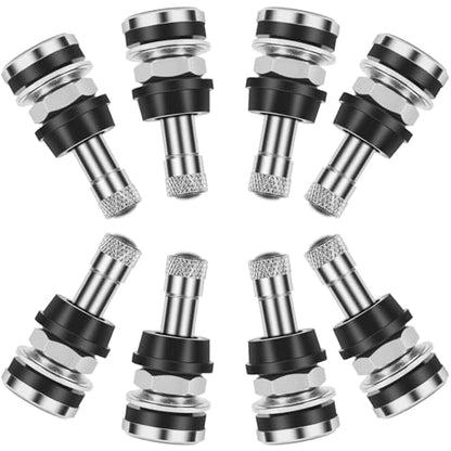 8-Pack TR416 Tire Valve Stems, High Pressure 200 PSI Tubeless Valve Stems, Brass Valve Stems, 1-1/2" Schrader Valve, Fits 0.453" & 0.625" Rim Holes for Cars/Trucks/SUVs/ATVs/Trailers - size: 8PCS