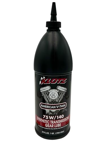Klotz American V-Twin 75W-140 Transmission Gear Oil Synthetic Lubricant for Harley-Davidson Big Twin Motorcycle | Reduced Friction Wear - 1 Quart, KH-GL140