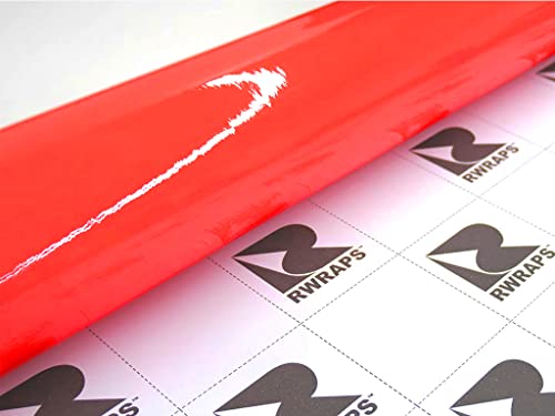 Rwraps Hyper Gloss Vinyl Car Wrap Film Sheet Roll with Air Release Technology - 5ft x 4ft, Red - color: Hyper Gloss Red, size: 5ft x 4ft