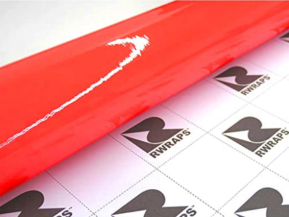 Rwraps Hyper Gloss Vinyl Car Wrap Film in Red - 5ft x 2ft - Vehicle Sheet - color: Hyper Gloss Red, size: 5ft x 2ft