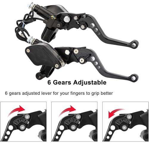 7/8" 22mm Motorcycle Brake Lever Clutch Master Cylinder Lever Set - color: Black