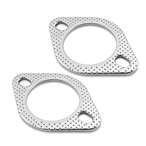 2PCS Car Exhaust Gasket, Exhaust Flange Gasket, Ultra Seal 2-Bolt 2.25-Inch Reinforced High Temperature Exhaust Manifold Gasket, Catalytic Converter Gasket for Most Cars Trucks (2.25 Inch) - color: 2.25 Inch