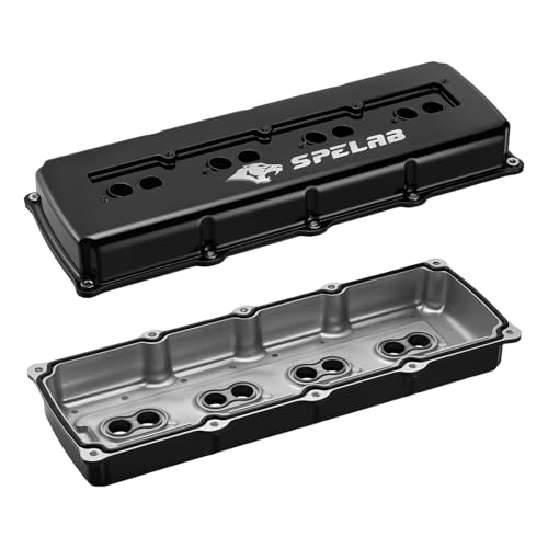 SPELAB Valve Cover Compatible with Hemi Gen III 5.7/6.1/6.4 Engine 2003-2020 Cast Aluminum Black - color: Black