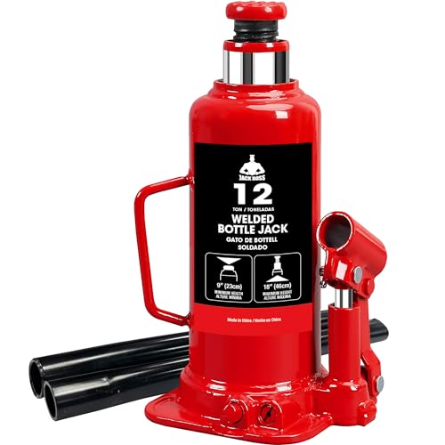 Jack Boss Bottle Jack 12 Ton (24,000 LBs) Hydraulic Car Jack, Fit for Auto Truck Repair and House Lift, Red - size: 12 TON