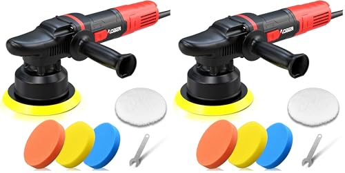 AOBEN Car Buffer Polisher,6 inch Dual Action Polisher,Random Buffer Polisher kit with 6 Variable Speed 1000-4500rpm,Detachable Handle,4 Buffing Pads for Car detailing Polishing and Waxing (Pack of 2) - size: AT3501-7 (Pack of 2)