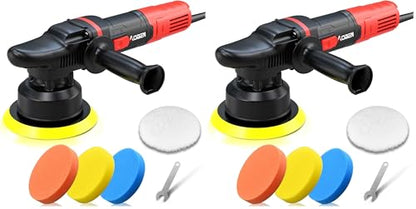 AOBEN Car Buffer Polisher,6 inch Dual Action Polisher,Random Buffer Polisher kit with 6 Variable Speed 1000-4500rpm,Detachable Handle,4 Buffing Pads for Car detailing Polishing and Waxing (Pack of 2) - size: AT3501-7 (Pack of 2)