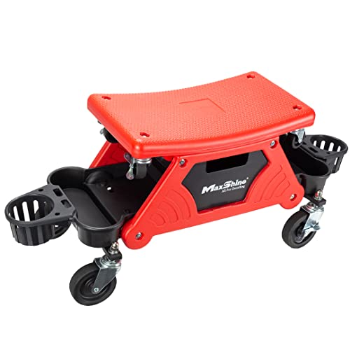 Maxshine Detailing Creeper Seat with Built-in Storage – 2-in-1 Modular Rolling Garage Stool with Tool Tray – Mechanic Shop Seat for Car Detailing, Polishing, Repairs & Auto Care - size: Detailing Creeper