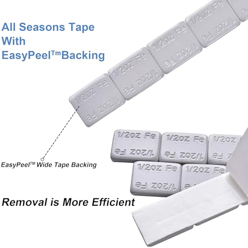AAIN 4box 1/2oz,Stick on Adhesive Wheel Weights,288pcs,48strips/Box,Grey