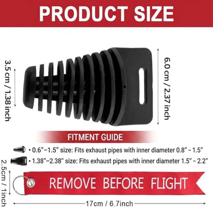 2 Pack Muffler Dirt Bike Exhaust Plug Fit 2 & 4 Stroke Motorcycle Bike (L) - size: L: 1.38-2.37 Inch
