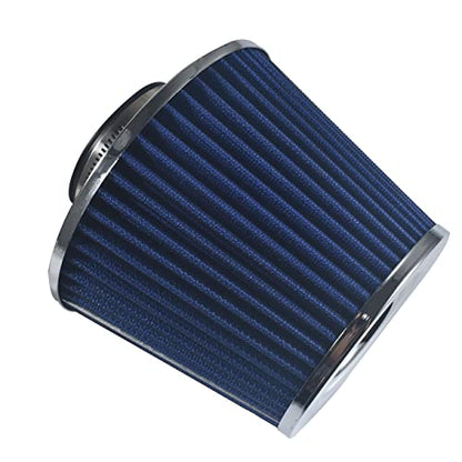 2.5 63.5mm Performance High Flow Inlet Cold Air Intake Cone Dry Filter Blue