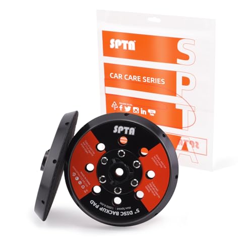 SPTA 2Pcs 5Inch Universal Dual Action Backing Plate, Backing Plate for DA Polisher,Hook & Loop, 5/16"-24 Thread,Fits DA Polishers Up to 12,000 OPM, Sand, Buff, Polish & Finish, Auto Detailing - size: 5 Inch (125mm)