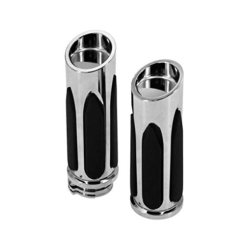 1 Inch Cable Throttle Handlebar Grips Motorcycle Hand Grips - color: #4 Chrome