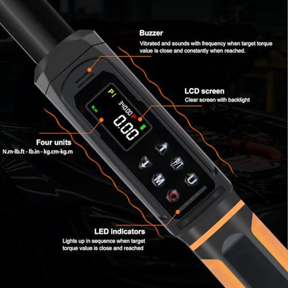 Uharbour Digital Torque Wrench Set 1/2" & 3/8" Drive 2 Pcs