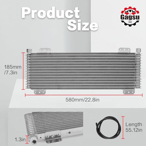 40k Transmission Oil Cooler lpd47391 with Thermal Bypass Valve 708-4739P6 Compatible with tru Cool Heavy Duty 40,000 GVW Max - Low Pressure Drop Trans Cooler - color: Silver2