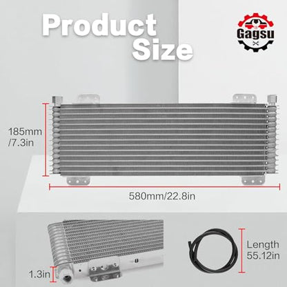 40k Transmission Oil Cooler lpd47391 with Thermal Bypass Valve 708-4739P6 Compatible with tru Cool Heavy Duty 40,000 GVW Max - Low Pressure Drop Trans Cooler - color: Silver2