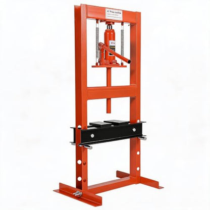 Heavy Duty 12 Ton Hydraulic H-Frame Shop Press, Adjustable Height - color: Orange|With Dust Cover|12T