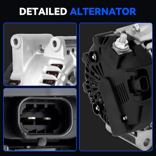 11459N Alternator Compatible with 2010-2017 Chevy Equinox L4 2.4L, 2010-2017 GMC Terrain, 2012 2015-2017 Buick Regal, 120A 5-Groove Pulley, Replace# 13500315, 13588328 - size: 11459N