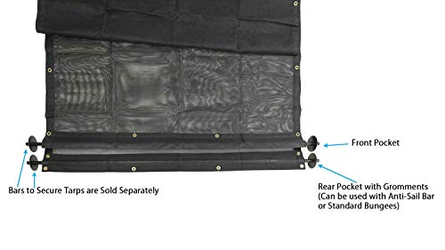 Mytee Products 6' x 14' Dump Truck Vinyl Coated Mesh Tarps Cover with 5 Inch 18oz Double Pocket - size: 6 ft x 14 ft