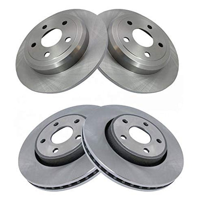 TRQ Front & Rear Brake Rotors Set
