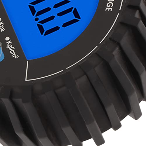 LCD Display Digital Tire Pressure Gauge, Four Unit 3?200PSI Wheel Tyre Air Inflator Monitoring Tester M11x1 Thread Blue Backlight Inflator Tool