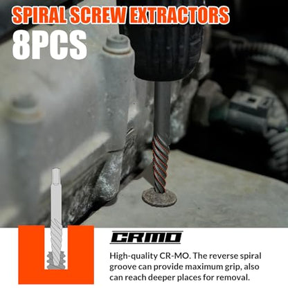 72Pcs Bolt Extractor Kit,Left Hand Drill Bit,Easy Out Screw Bolt Extractor - size: 72PCS