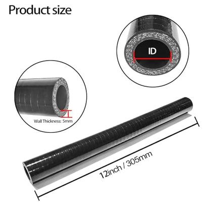 ID 1 inch Straight Silicone Coupler 12" Length Radiator Hose - size: 1" (25mm)