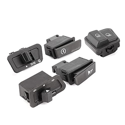 Acouto Motorcycle Switch Button Kit - 5pcs Plastic - Push Button - Black - Manual - Fit for GY6
