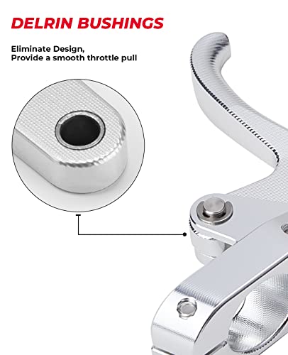 KEMIMOTO Finger Throttle Compatible with Wave Runner Jet Ski Silver Aluminum Alloy - color: Silver