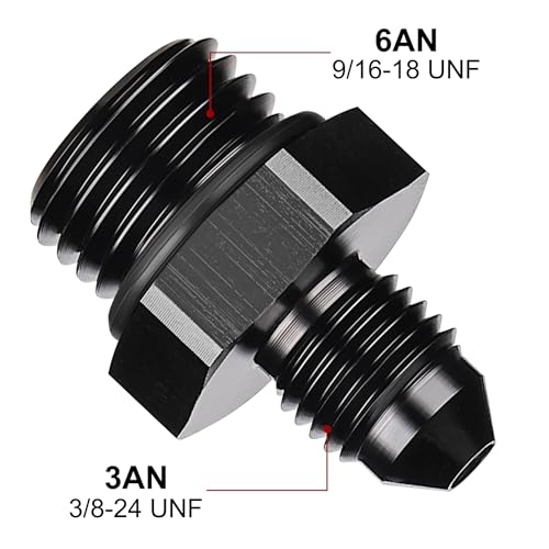 EVIL ENERGY 3AN Flare to AN6 ORB Male O-Ring Fitting Adapter - size: 6AN ORB to 3AN