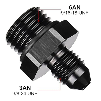 EVIL ENERGY 3AN Flare to AN6 ORB Male O-Ring Fitting Adapter - size: 6AN ORB to 3AN