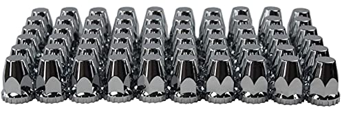 ABS Chrome Plastic 33mm Thread-on Standard Lug Nut Covers for Semi Trucks (Pack of 60) - color: Pack of 60