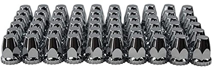 ABS Chrome Plastic 33mm Thread-on Standard Lug Nut Covers for Semi Trucks (Pack of 60) - color: Pack of 60