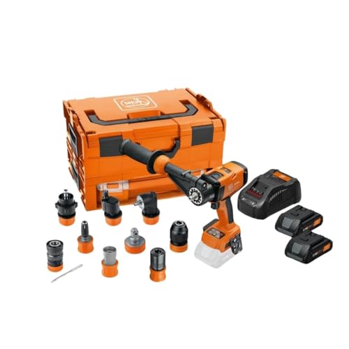 Fein 18V AS 4-Speed Cordless Drill/Driver Set with Hammer Function - Brushless PowerDrive Motor - Includes 8 QuickIN Accessories, 2 18 V 4Ah Batteries with Charger - ASCM18-4 QMP AS, 71161565090 - style: ASCM18-4 QMP AS QuickIN Top Set