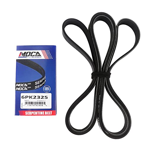 MOCA 6PK2325 EPDM Serpentine Belt for Dodge GMC 2.9L 3.7L DOHC 4-Door - size: 6PK2325